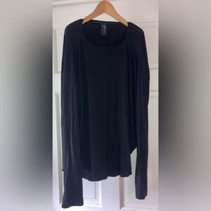 Zero+Maria Cornejo Black Viscose Blend Draped Long Sleeve Top S